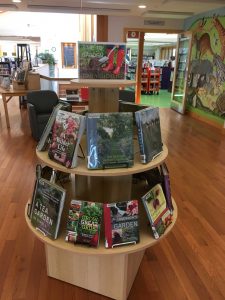 Gardening resources at the West Tisbury Public Library on display.