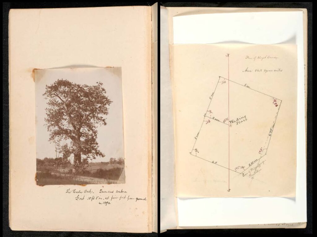 Nourse extensively annotated and extra-illustrated a copy of The History of the Town of Lancaster by inserting maps, drawings, and clippings into the text block in a process known as grangerizing.